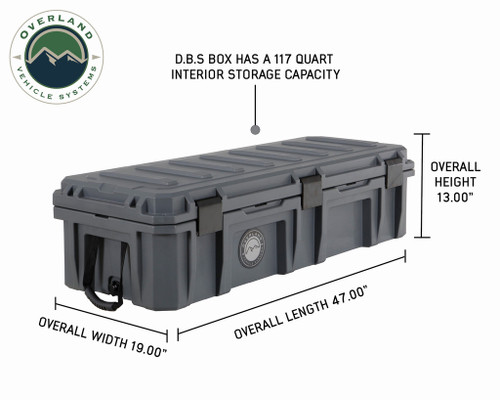 D.B.S. - Dark Grey 117 QT Dry Box With Drain and Bottle Opener