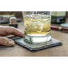 Sona Enterprises 4-inch Natural Stone Slate Coaster With Protective Pads 4-pack