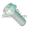 8-32X1/4  Combo (Slot/Phillips) Indent Hex washer Machine Screw Full Thread Zinc and Green (Box Qty 10000)  BC-0804MCWG