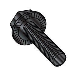 1/4-20X1 1/2 Serrated Hex Flanged Washer Full Thread Screw Black Oxide (Pack Qty 1,250) BC-1424MWWB