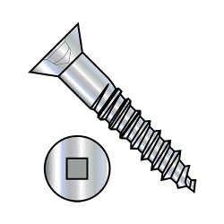 10-13X1 1/2 Square Recess Flat Head Full Body Wood Screw 2/3 Thread Zinc (Pack Qty 2,000) BC-1024DQF