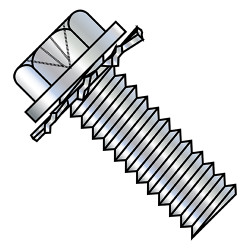 10-32X3/8 Phillips Indent Hex Washer External Sems Machine Screw Full Thread Zinc (Pack Qty 8,000) BC-1106EPW