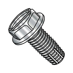 1/4-20X1 1/2 Slotted Indented Hex Washer Thread Cutting Screw Type F Fully Thread 18-8 Stain (Pack Qty 750) BC-1424FSW188
