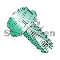 8-32X5/16 Unslotted Indent Hex Washer Thread Cutting Screw Type F Full Thread Zinc Green (Pack Qty 10,000) BC-0805FWG