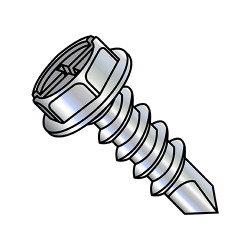 10-16X1/2 Combination(Slotted/Phil) Hex Washer Self Drill Screw Full Thread Zinc (Pack Qty 7,000) BC-1008KCW