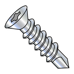 8-18X1 #6HD Phillips Flat Self Drilling Screw Full Thread With A #6 Head Zinc (Pack Qty 8,000) BC-0816KPF6