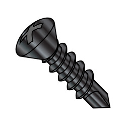 10-16X1 1/4 Phillips Oval Full Thread Self Drilling Screw Black Oxide and Oil (Pack Qty 4,000) BC-1020KPOB