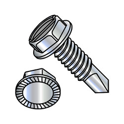 8-32X1/2 Slotted Indented Hex Washer Serrated Self Drilling Screw Full Thread Zinc (Pack Qty 10,000) BC-0808KSWSMS