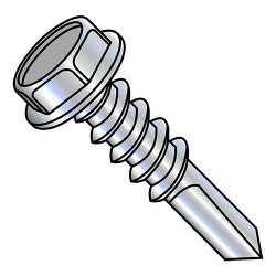 1/4-14X1 1/2 Unslotted Hex Washer With Number 5 Point Full Thread Self Drill Screw Zinc (Pack Qty 1,250) BC-1424KW5
