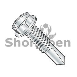 12-24X3/4 Unslotted Hex washer With number 4 Point Full Thread Self drilling Screw Zinc (Pack Qty 5,000) BC-1212KWMS4