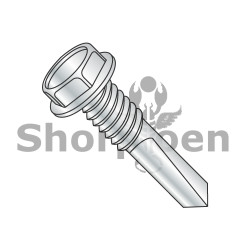10-24X3/4 Unslotted Hex washer Self Drilling Screw #5 Point Full Thread Zinc (Pack Qty 5,000) BC-1012KWMS5