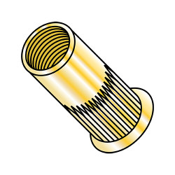 1/4-20-.165 Small Head Ribbed Rivet Nut Zinc Yellow Dichromate (Pack Qty 1,000) BC-LS-14165S