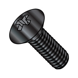 1/4-20X1 1/2 Phillips Oval Head Machine Screw Fully Threaded Black Oxide (Pack Qty 2,000) BC-1424MPOB