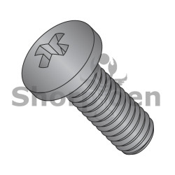 10-32X1 Phillips Pan Machine Screw Fully Threaded 18 8 Stainless Steel Black Oxide (Pack Qty 2,000) BC-1116MPP188B