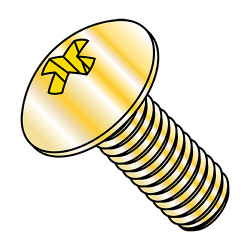 1/4-20X1 Phillips Truss Machine Screw Fully Threaded Zinc Yellow (Pack Qty 2,000) BC-1416MPTY