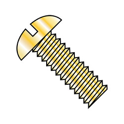 1/4-20X1 1/4 Slotted Round Machine Screw Fully Threaded Zinc Yellow (Pack Qty 2,000) BC-1420MSRY