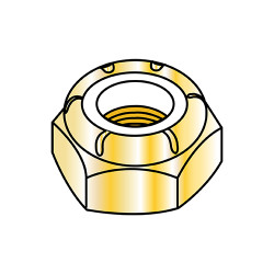 1 1/4-12 NTE Thin Pattern Nylon Insert Hex Lock Nut Fine Thread Zinc Yellow (Pack Qty 14) BC-126NSTY
