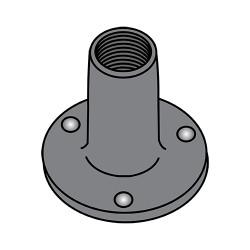 1/4-20X5/16 Weld Nut With Projections .750 Round Base Steel Plain (Pack Qty 1,000) BC-1405NWRP