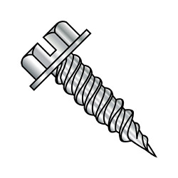 10-16X1 1/4 Slotted Ind Hex washer 1/4" Across Flats Full Thread Self Piercing Screw 18 8 Stainless Steel (Pack Qty 1,500) BC-1020PSW188