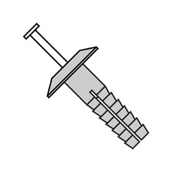 1/4X1 1/2 Two Piece Nylon Anchor Rivet Truss Head Nylon Pin Grey (Pack Qty 1,000) BC-141500PTPGY