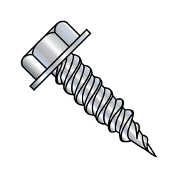 1/4-10X3/4 Unslotted Indented Hex Washer 3/8"Across The Flats Full Thread Self Piercing Screw Zinc (Pack Qty 2,000) BC-1412PW