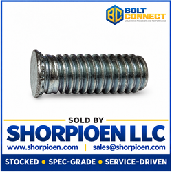 M6-1.0X12 Self Clinching Stud Full Thread Hardened Steel Heat Treat Zinc Metric (Pack Qty 4,000) BC-M612SCN