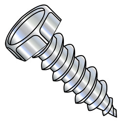14-10X2 1/2 Unslotted Indent7/16 A/F Hex Head Self Tap Screw Type A Full Thread Zinc (Pack Qty 800) BC-144007AH