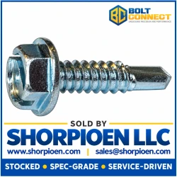 5/16-9X3 Slotted Indented Hex washer 7/16 A/F Self Tap Screw Type A Full Thread Zinc (Pack Qty 200) BC-314807ASW