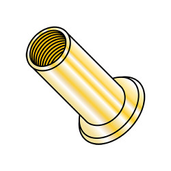 1/4-20-.080 Flat Head Threaded Insert Rivet Nut Steel Zinc Yellow Dichromate NON-RIBBED (Pack Qty 1,000) BC-XS-14080
