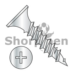6-18X1 1/4 Phillips Bugle Head Fine Thread Drywall Screw Sharp Point Zinc (Pack Qty 8,000) BC-0620YPGZ