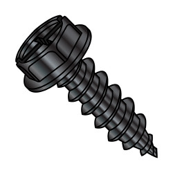 10-16X1/2 Combo (Phil/Slotted) Ind Hex washer Self Tapping Type AB Full Thread Black Zinc (Pack Qty 8,000) BC-1008ABCWBZ