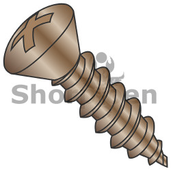 5-20X3/8 Phillips Oval Self Tapping Screw Type AB Full Thread Steel Antique Brass Finish (Pack Qty 10,000) BC-0506ABPOAB