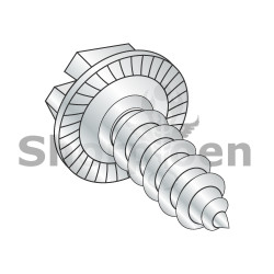 6-20X3/8 Slotted Indent Hex Washer Serrated  Self Tap Screw Type AB Full Thread Zinc (Pack Qty 10,000) BC-0606ABSWS
