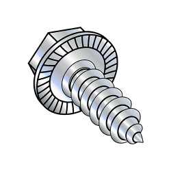 6-20X3/8 Unslotted Indented Hex Washer Serrated Self Tap Screw Type AB Full Thread Zinc (Pack Qty 10,000) BC-0606ABWS
