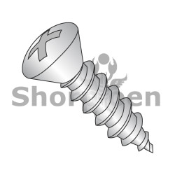6-18X3/8 Phillips Oval Self Tapping Screw Type A Fully Threaded 18-8 Stainless Steel (Pack Qty 5,000) BC-0606APO188