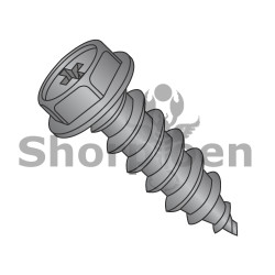 6-18X1/2 Phillips Indented Hex Washer Self Tapping Screw Type A Full Threaded Black Oxide (Pack Qty 10,000) BC-0608APWB