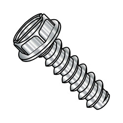 1/4-14X1 1/2 Slotted Indented Hex Washer Self Tapping Screw Type B Fully Thread 18 8 Stainless (Pack Qty 500) BC-1424BSW188