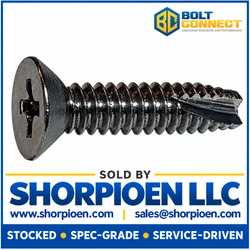 10-24X3/4 Phillips Flat Thread Cutting Screw Type 23 Fully Threaded 18 8 Stainless Steel (Pack Qty 2,000) BC-10123PF188