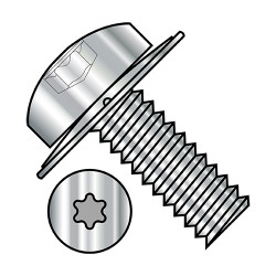 4-40X1/4 6 Lobe Pan Square Cone 410 Stainless Sems Fully Threaded 18-8 Stainless Steel (Pack Qty 5,000) BC-0404CTP188