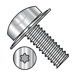 1/4-20X1 6 Lobe Pan Square Cone 410 Stainless Sems Fully Threaded 18-8 Stainless Steel (Pack Qty 500) BC-1416CTP188