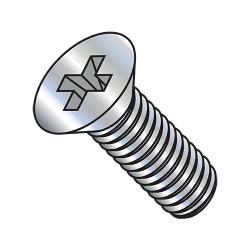 M1.6-0.35X3 Din 965 Metric Phillips Flat Machine Screw Full Thread Zinc (Pack Qty 10,000) BC-M1.63D965