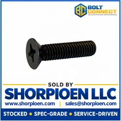 M2-0.4X10 Din 965 & ISO 7046 Metric Phillips Flat Machine Screw Full Thread Black Oxide & Oil (Pack Qty 4,000) BC-M210D965B