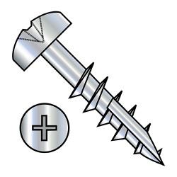10-9X1 1/2 Phillips Pan Deep Thread Wood Screw Type 17 2/3 Thread Zinc (Pack Qty 2,000) BC-1024DPP17
