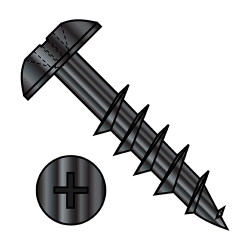 8-11X1 1/2 Phillips Truss Deep Thread Wood Screw 2/3 Thread Black Oxide (Pack Qty 5,500) BC-0824DPTDB