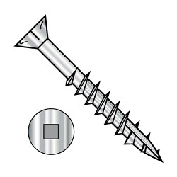 10-8X2 1/2 Square Recess Flat Head Nibs Deck Screw Type 17 2/3 Thread 18 8 Stainless Steel (Pack Qty 1,000) BC-1040DQF17188