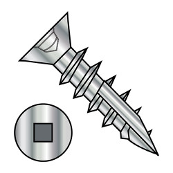 6-13X3/4 #2 Square Recess Flat Head No Nibs Deep Thread Type 17 Full Thread Nickel (Pack Qty 7,000) BC-0612DQF17NNN