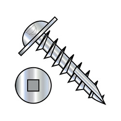 10-9X1 Square Recess Round Washer Head Deep Thread Wood Screw Type 17 Full Thread Zinc (Pack Qty 4,000) BC-1016DQRW17D
