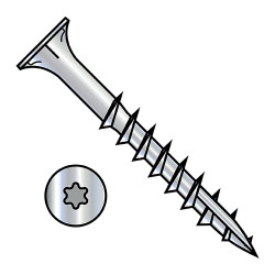 10-9X3 1/2 6 lobe Flat w/Nibs Deep Thread Wood Screw Type 17 2/3 Thread Zinc (Pack Qty 800) BC-1056DTF17D
