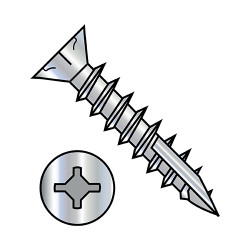 6-13X1 Square Phil Combo Drive Flat w/Nibs Deep Thread Wood Screw Ful Thread Type17 Zinc (Pack Qty 8,000) BC-0616DXF17D