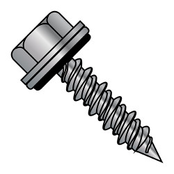 10-16X1 1/2 Pole Barn Screw Type17 Hi-Lo w/Bonded NEO EPDM Unslotted Hex Wash Mechanical Galvanized Full Thread (Pack Qty 2,000) BC-1024HW17G